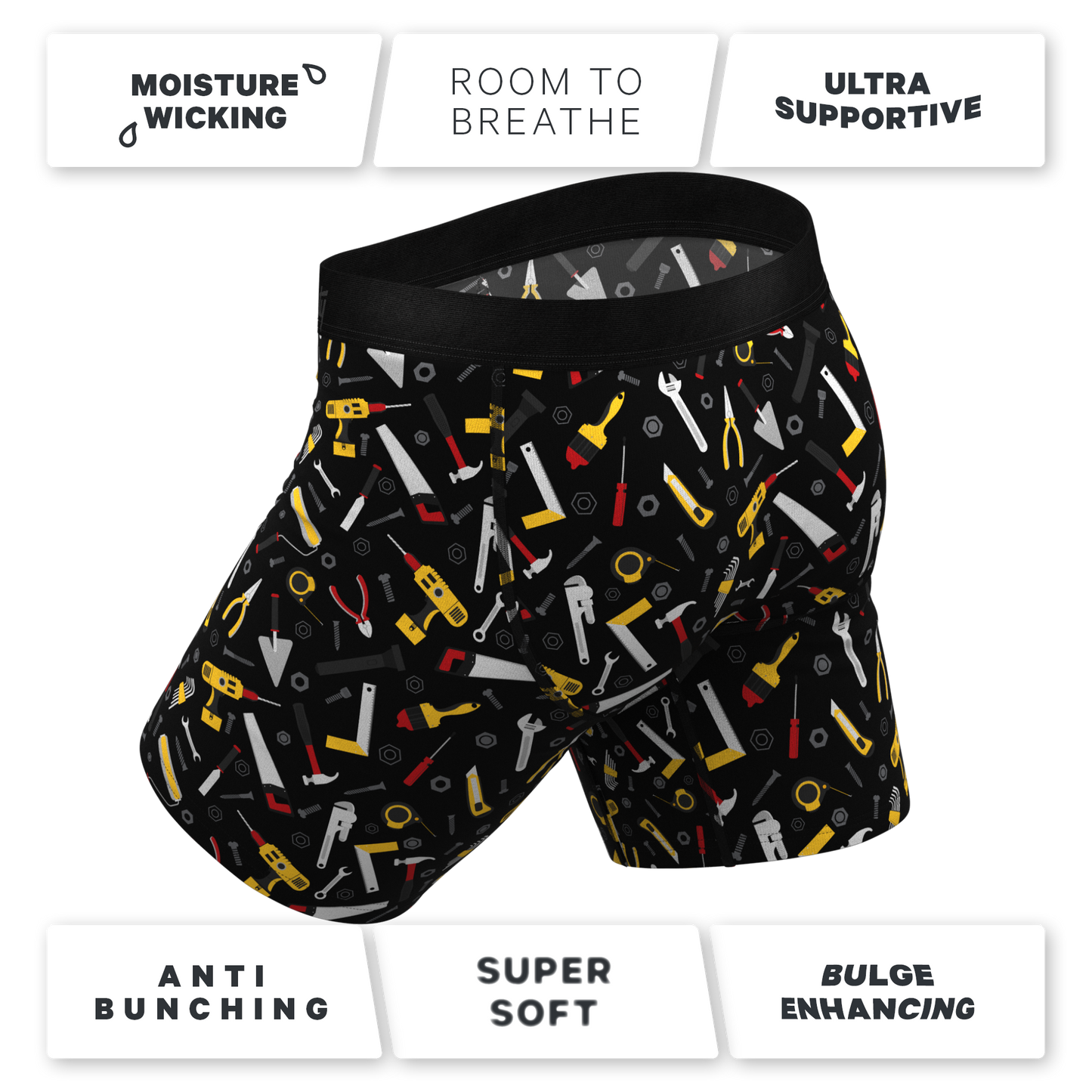 The Tool Belt | Hammer and Tools Ball Hammock® Boxer - Long Leg