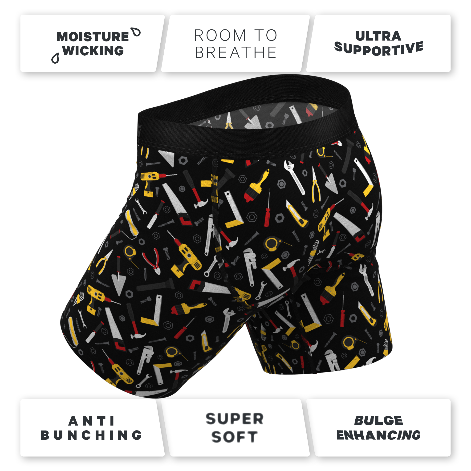 The Tool Belt | Hammer and Tools Ball Hammock® Boxer - Long Leg