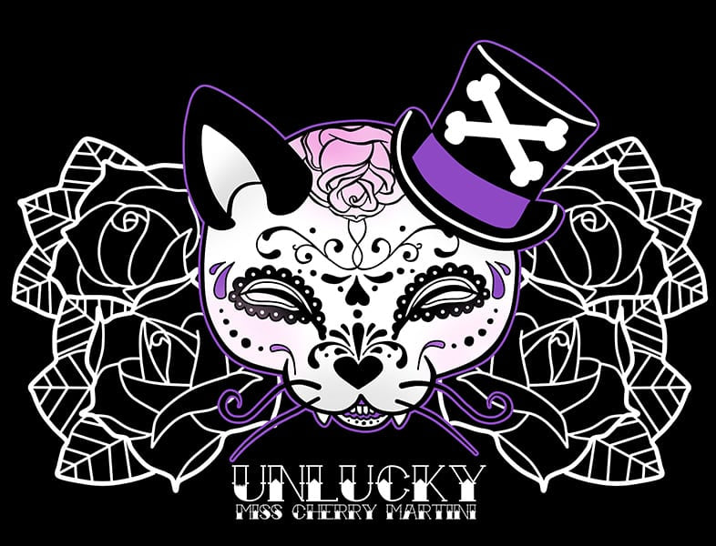 Black Market Art Company Top Hat Kitty Print