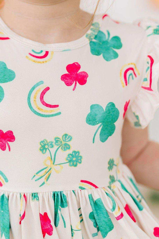 Top of the Mornin' Flutter Sleeve Twirl Dress - Mila & Rose ® - Flyclothing LLC