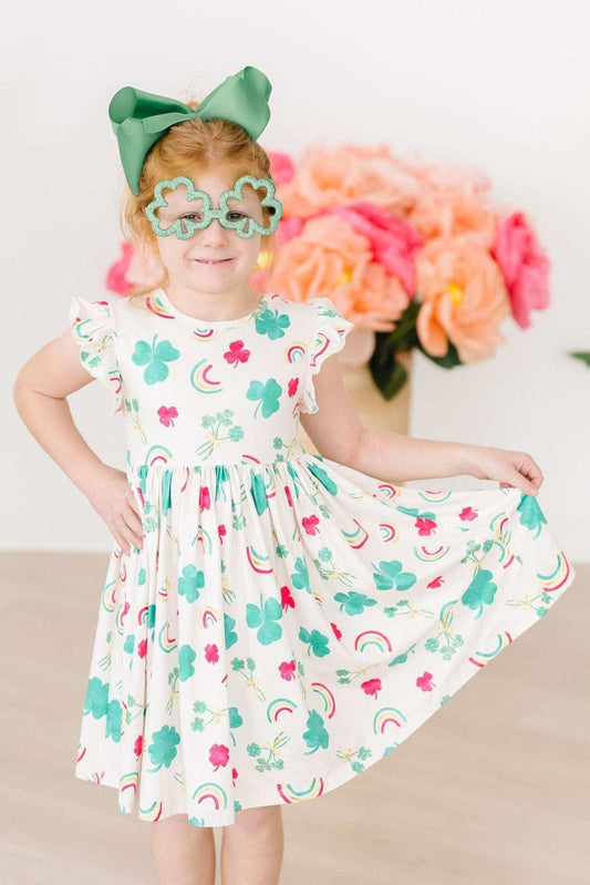 Top of the Mornin' Flutter Sleeve Twirl Dress - Mila & Rose ® - Flyclothing LLC