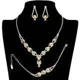 3PCS Rhinestone Bubble Necklace Jewelry Set - Madeline Love - Flyclothing LLC