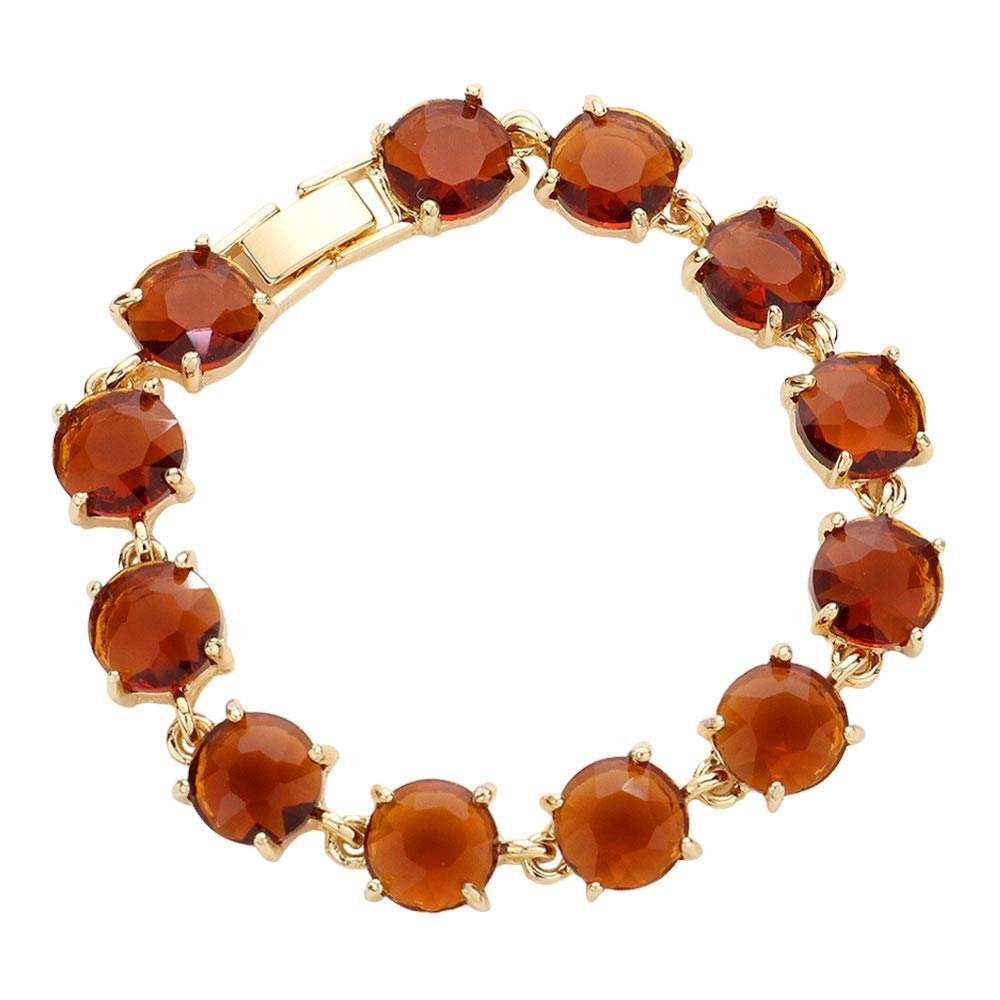 Round Stone Link Evening Bracelet - Madeline Love - Flyclothing LLC