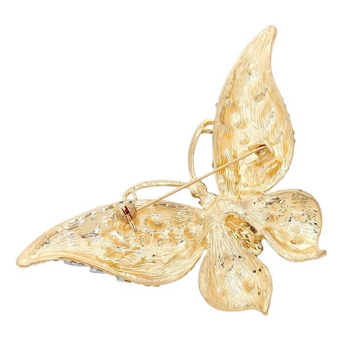 Glass Crystal Butterfly Pin Brooch - Madeline Love - Flyclothing LLC