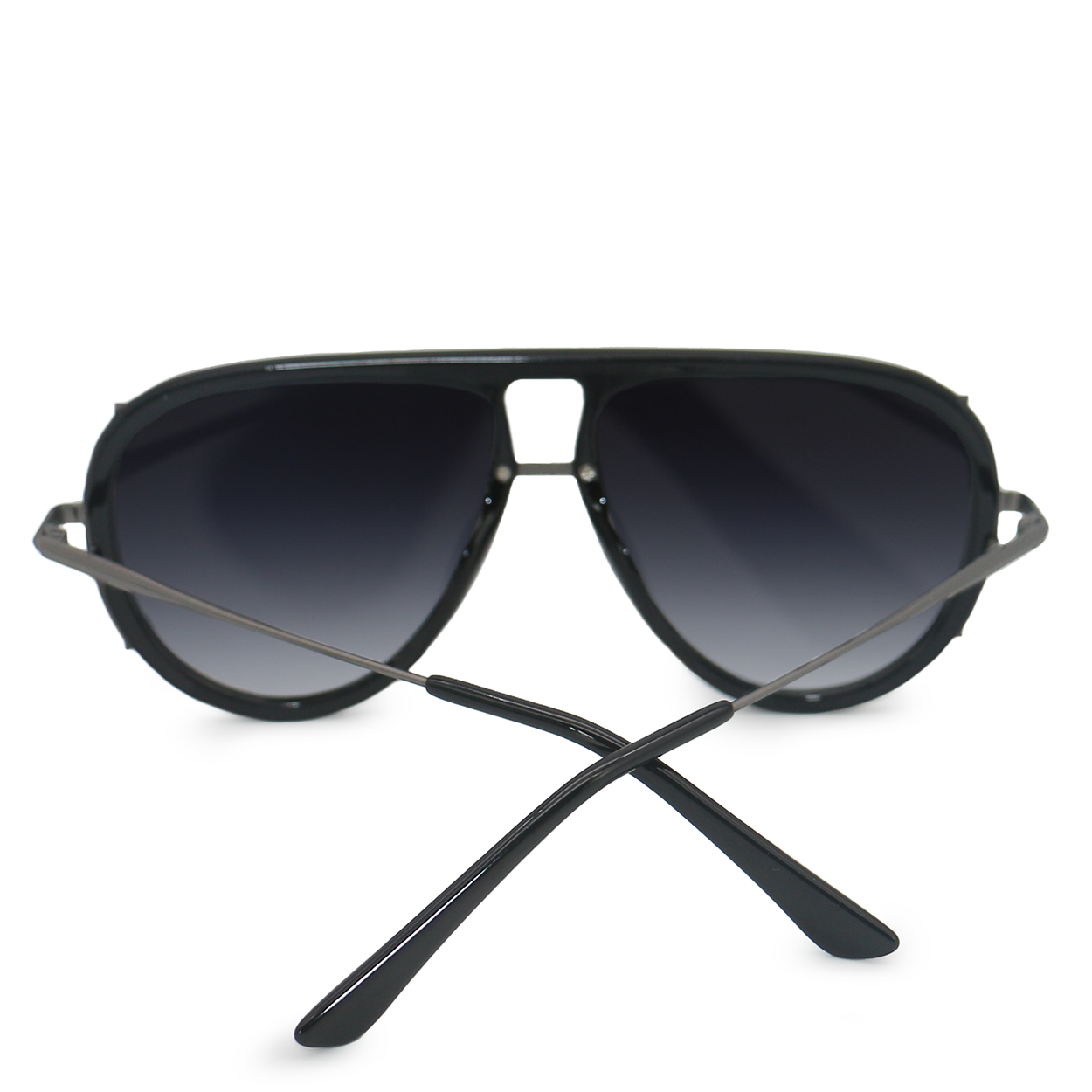 Ivy Luxe - Black Tangle-Free Round Aviator Sunglasses - TopFoxx - Flyclothing LLC