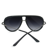 Ivy Luxe - Black Tangle-Free Round Aviator Sunglasses - TopFoxx - Flyclothing LLC