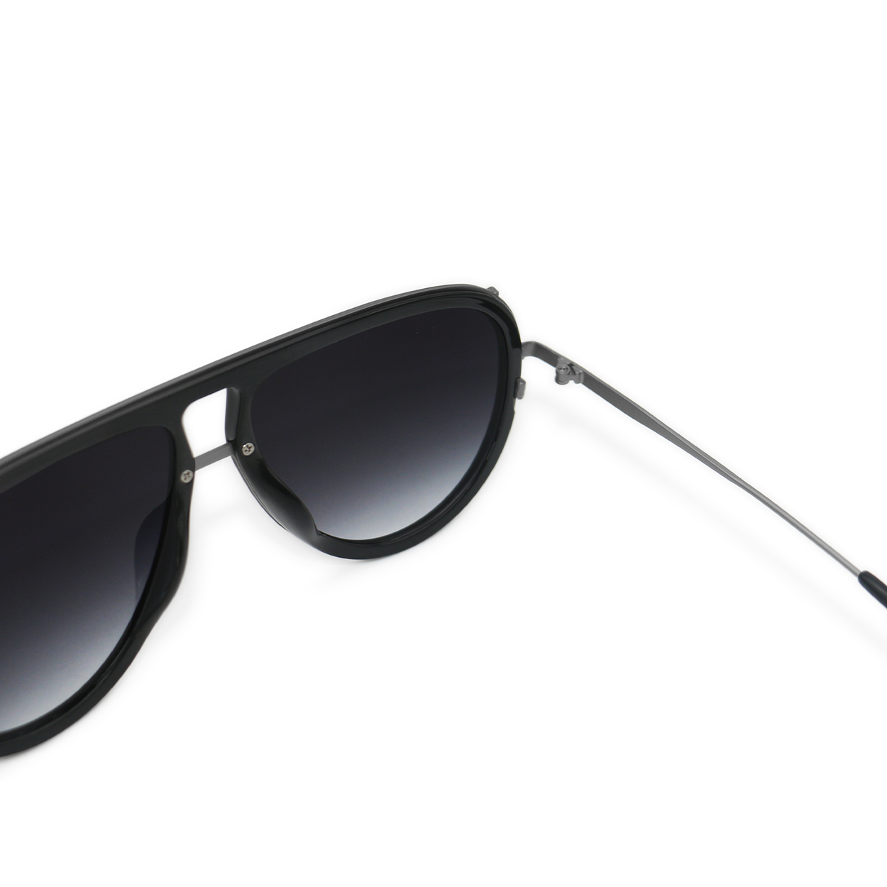 Ivy Luxe - Black Tangle-Free Round Aviator Sunglasses - TopFoxx - Flyclothing LLC