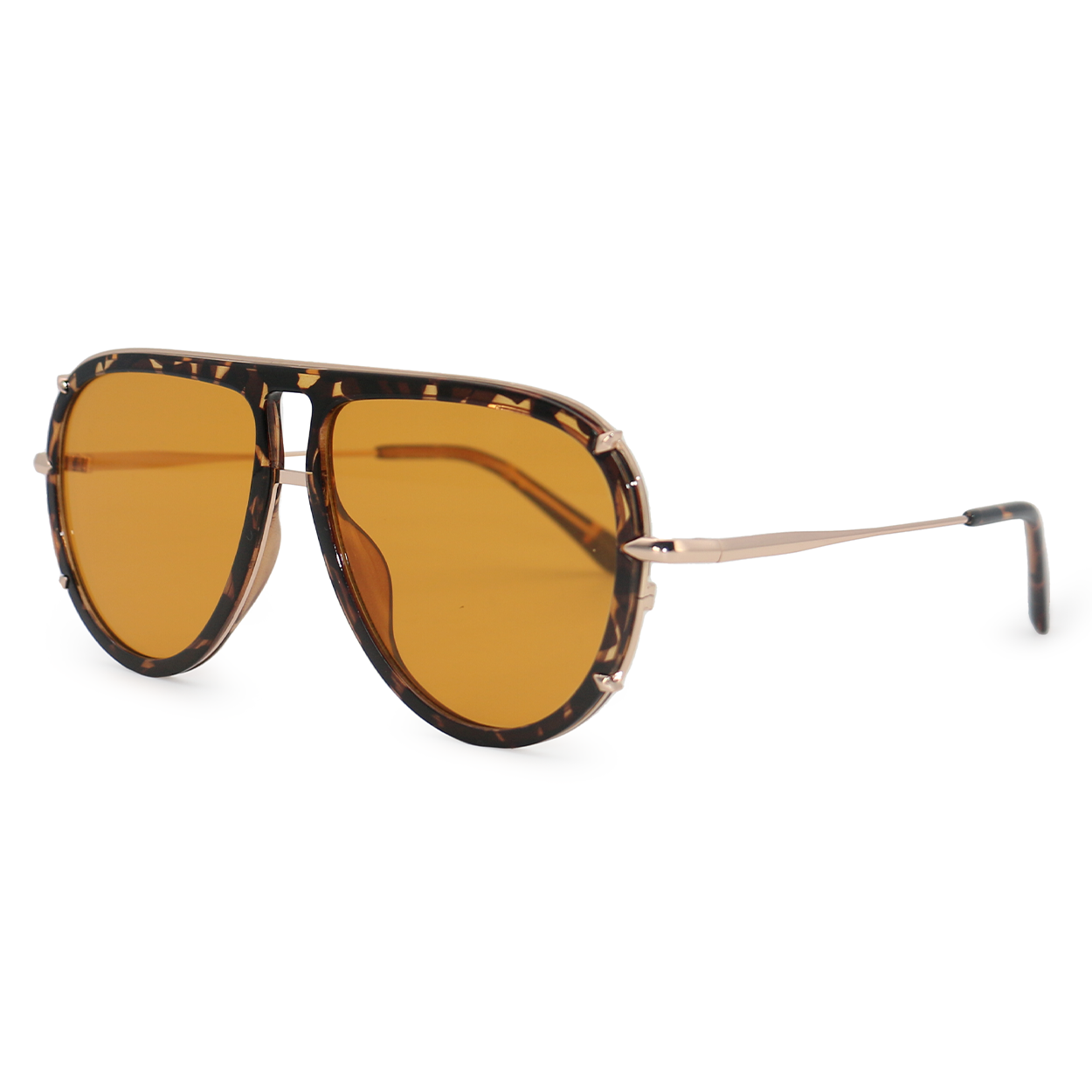 Ivy Luxe - Yellow Tangle-Free Round Aviator Sunglasses - TopFoxx - Flyclothing LLC
