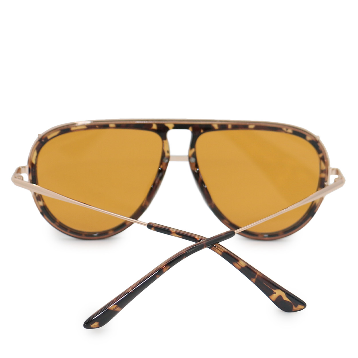Ivy Luxe - Yellow Tangle-Free Round Aviator Sunglasses - TopFoxx - Flyclothing LLC