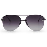 Smaller Megan 2 Faded Black - Tangle Free Aviator Sunglasses - TopFoxx - Flyclothing LLC