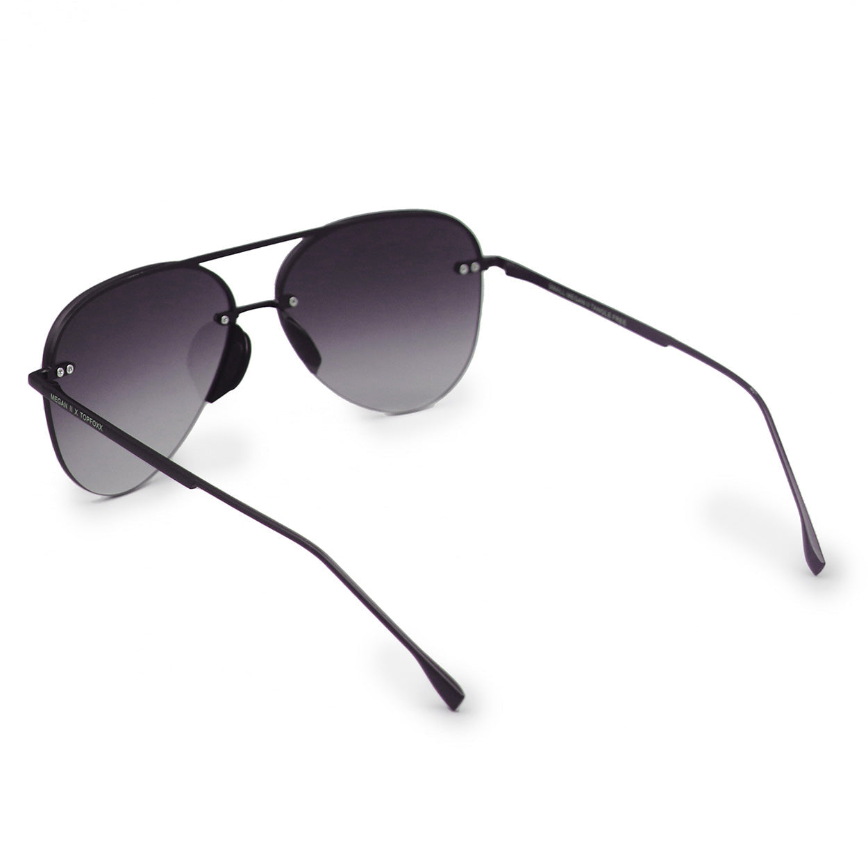 Smaller Megan 2 Faded Black - Tangle Free Aviator Sunglasses - TopFoxx - Flyclothing LLC