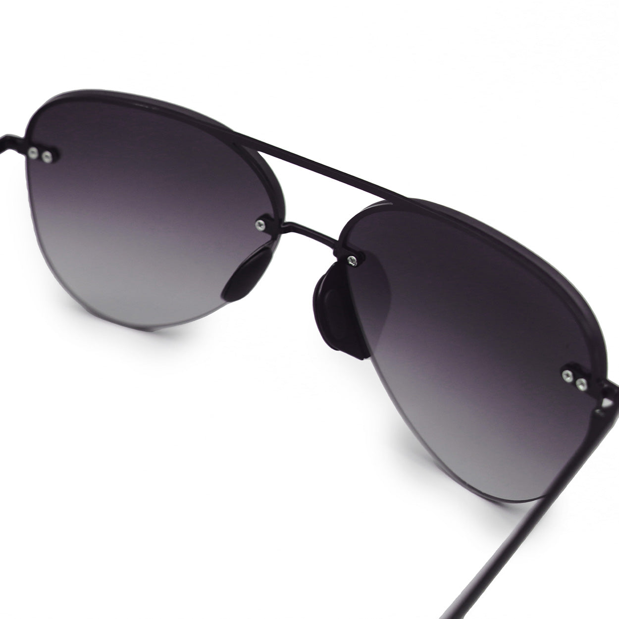 Smaller Megan 2 Faded Black - Tangle Free Aviator Sunglasses - TopFoxx - Flyclothing LLC