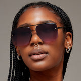 Bella Faded Purple and Pink - Tangle Free Aviator Sunglasses - TopFoxx - Flyclothing LLC