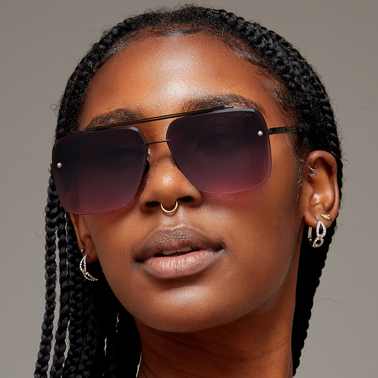 Bella Faded Purple and Pink - Tangle Free Aviator Sunglasses - TopFoxx - Flyclothing LLC