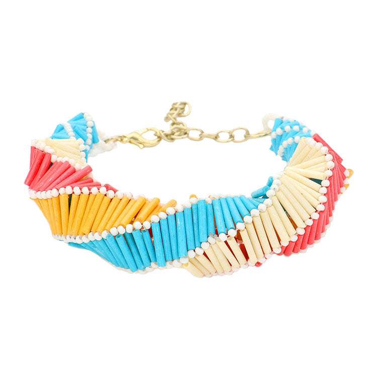 Chunky Beads Abstract Spiral Bracelet - Madeline Love - Flyclothing LLC