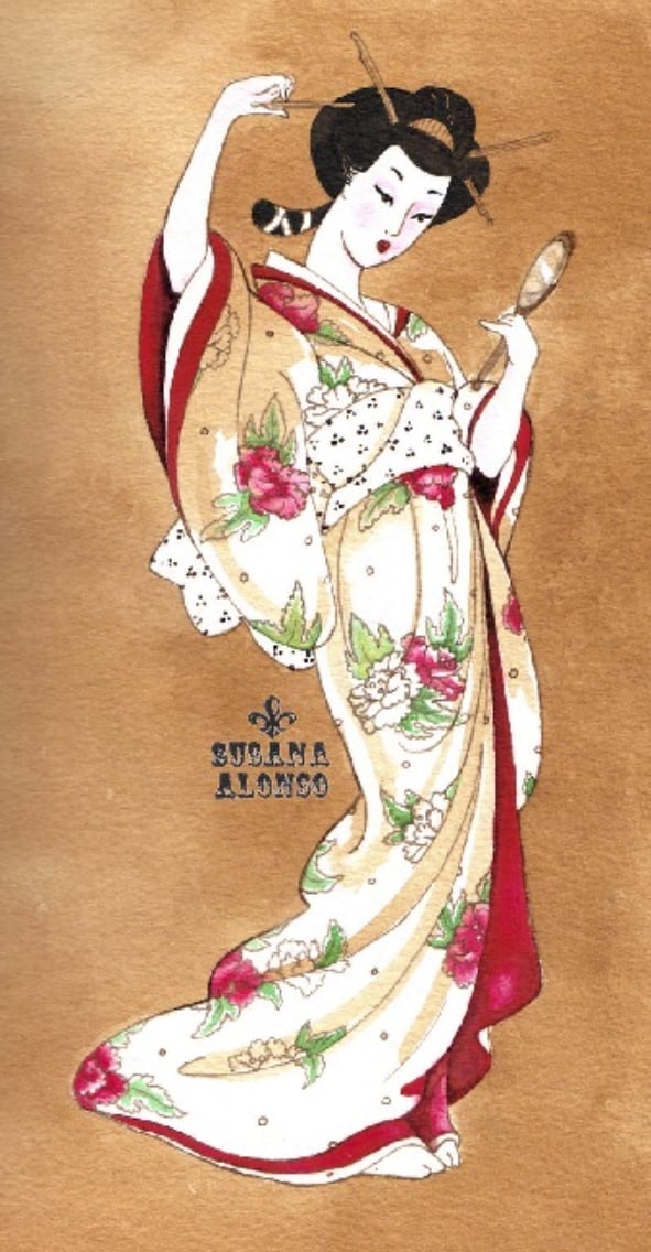 Black Market Art Company Traditional Geisha Print