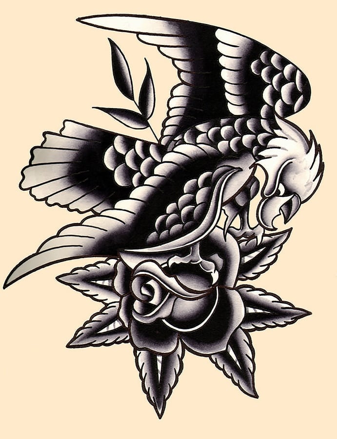 Black Market Art Company Traditional Eagle Print