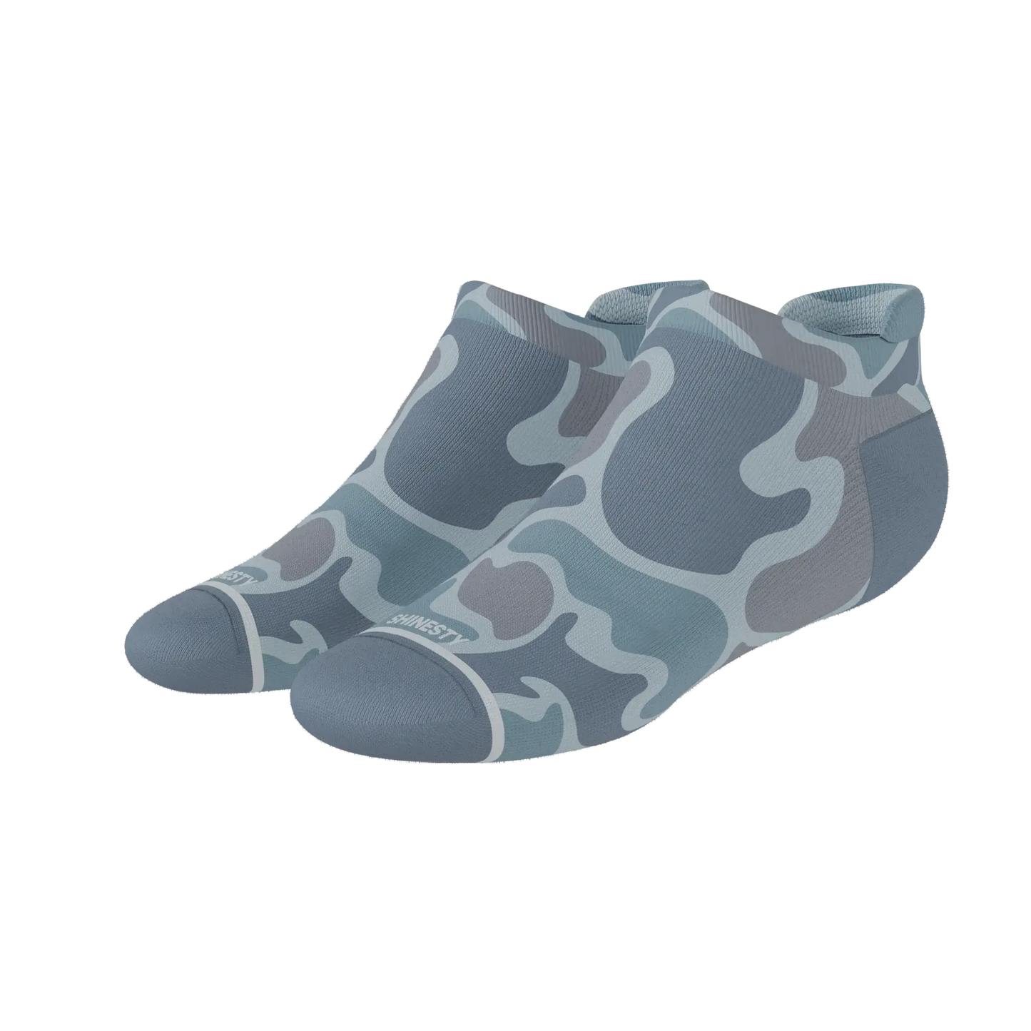 The Trail Runner | Tonal Grey Camoflauge Heel Hammock™ Ankle Socks - Shinesty - Flyclothing LLC