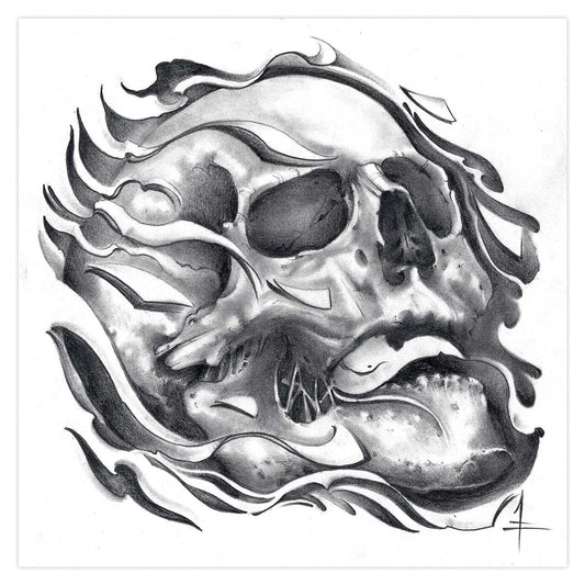Black Market Art Company Tretick Skull Print - Black Market Art Company - Flyclothing LLC