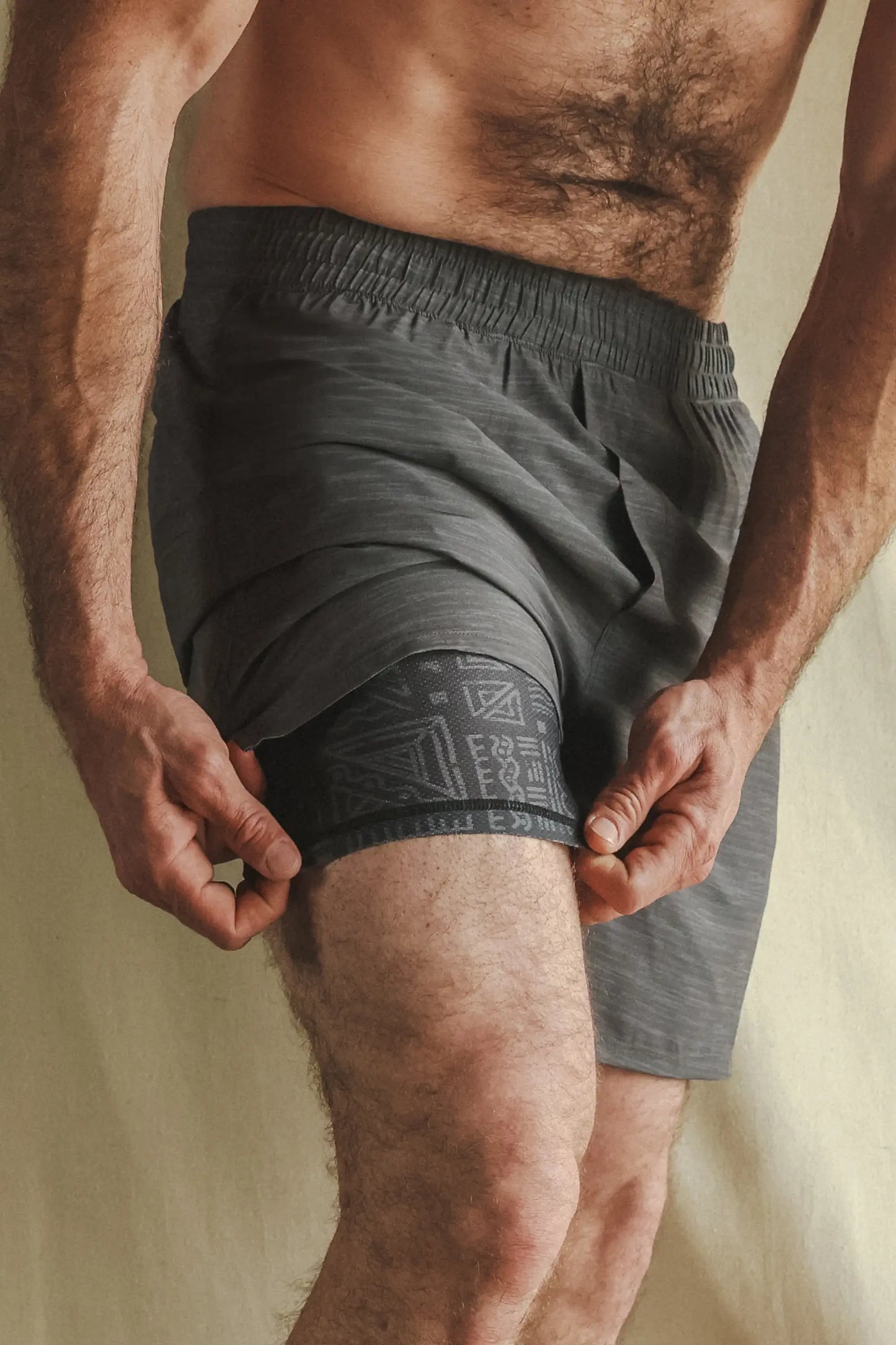 The Tribal Council | Grey Tonal Island Block Ball Hammock® 7 Inch Athletic Shorts - Shinesty - Flyclothing LLC
