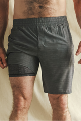 The Tribal Council | Grey Tonal Island Block Ball Hammock® 9 Inch Athletic Shorts