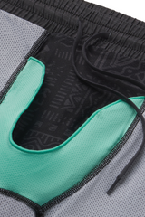 The Tribal Council | Grey Tonal Island Block Ball Hammock® 9 Inch Athletic Shorts