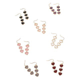 Triple Heart Stone Cluster Link Dropdown Dangle Earrings - Madeline Love - Flyclothing LLC
