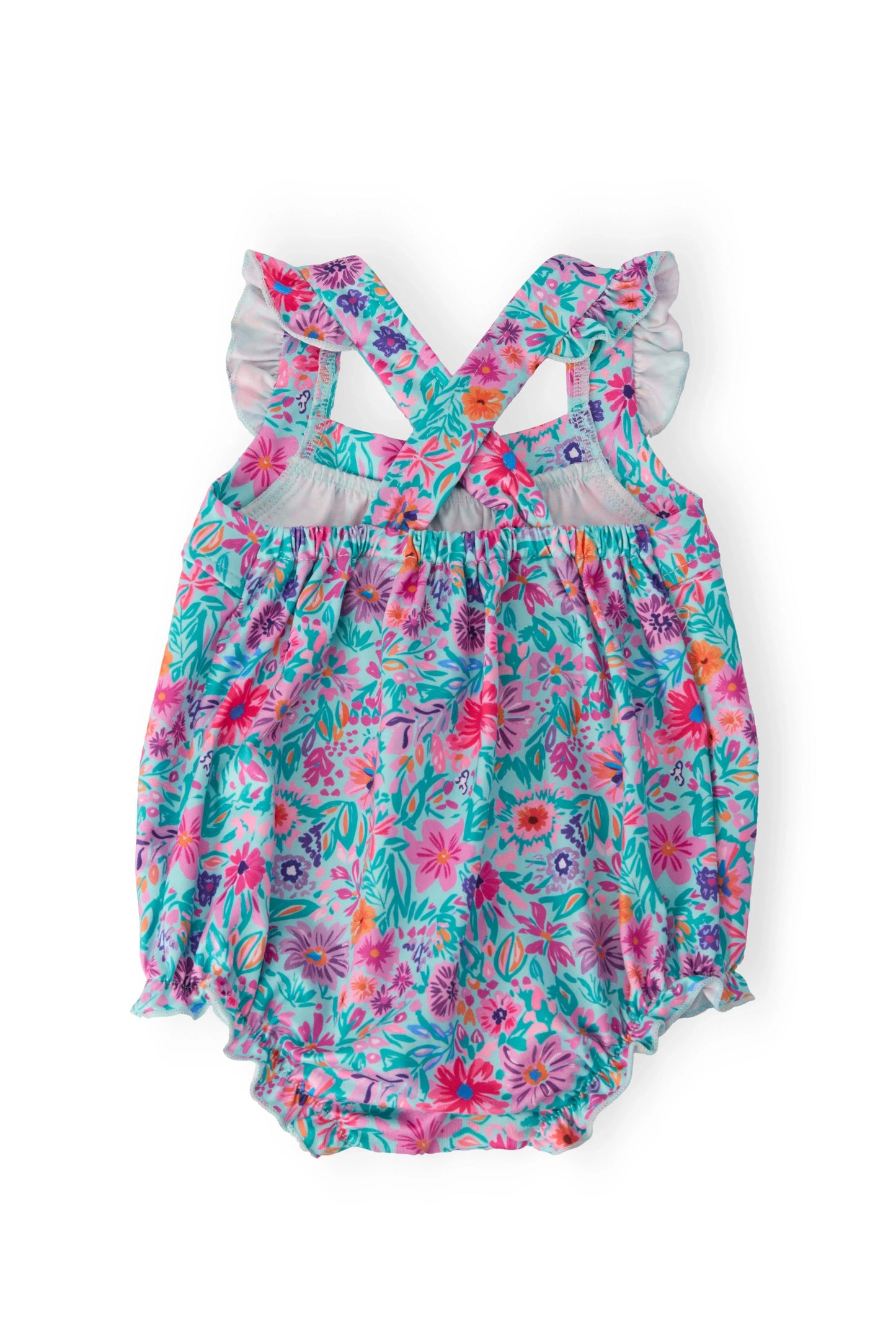 Tropical Garden Ruffle Cross Back Romper - Mila & Rose ® - Flyclothing LLC