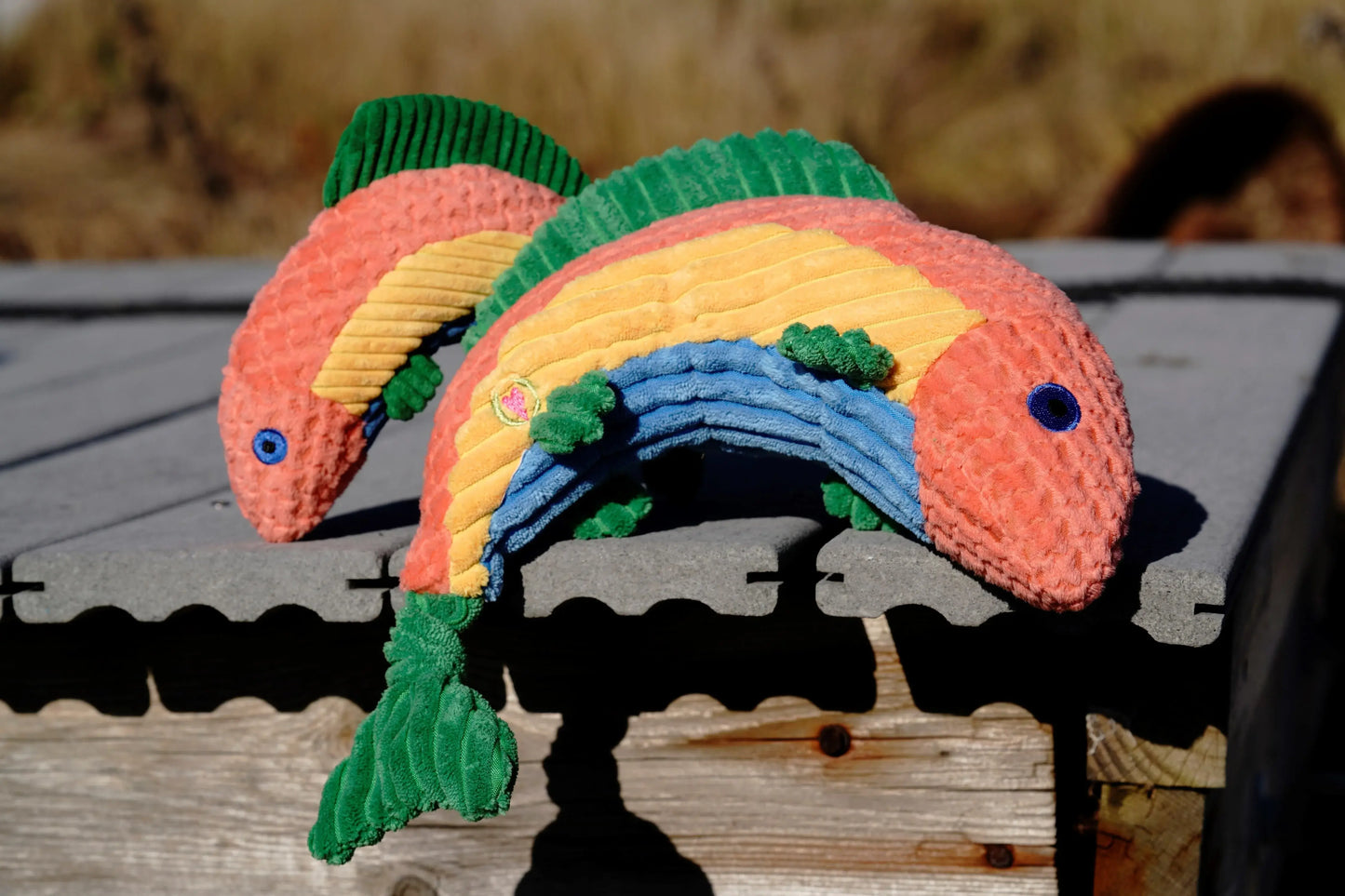 Raucous Rainbow Trout Knottie® Plush Dog Toy - HuggleHounds - Flyclothing LLC