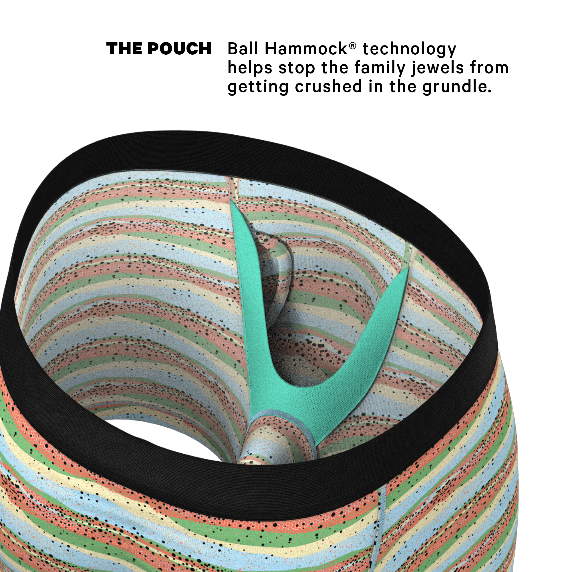 The Trout Of The Blue | Trout Skin Ball Hammock® Pouch Underwear With Fly - Shinesty