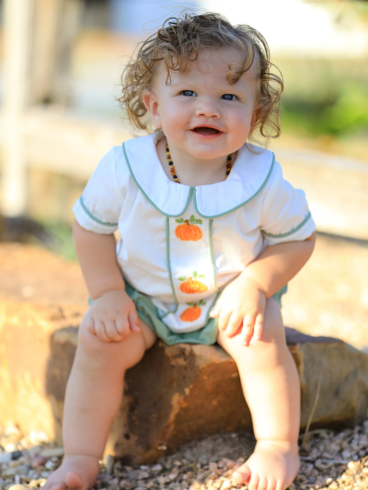 Fall Halloween & Thanksgiving Applique Plaid Boys Bloomers Romper Set - Rylee Faith Designs - Flyclothing LLC