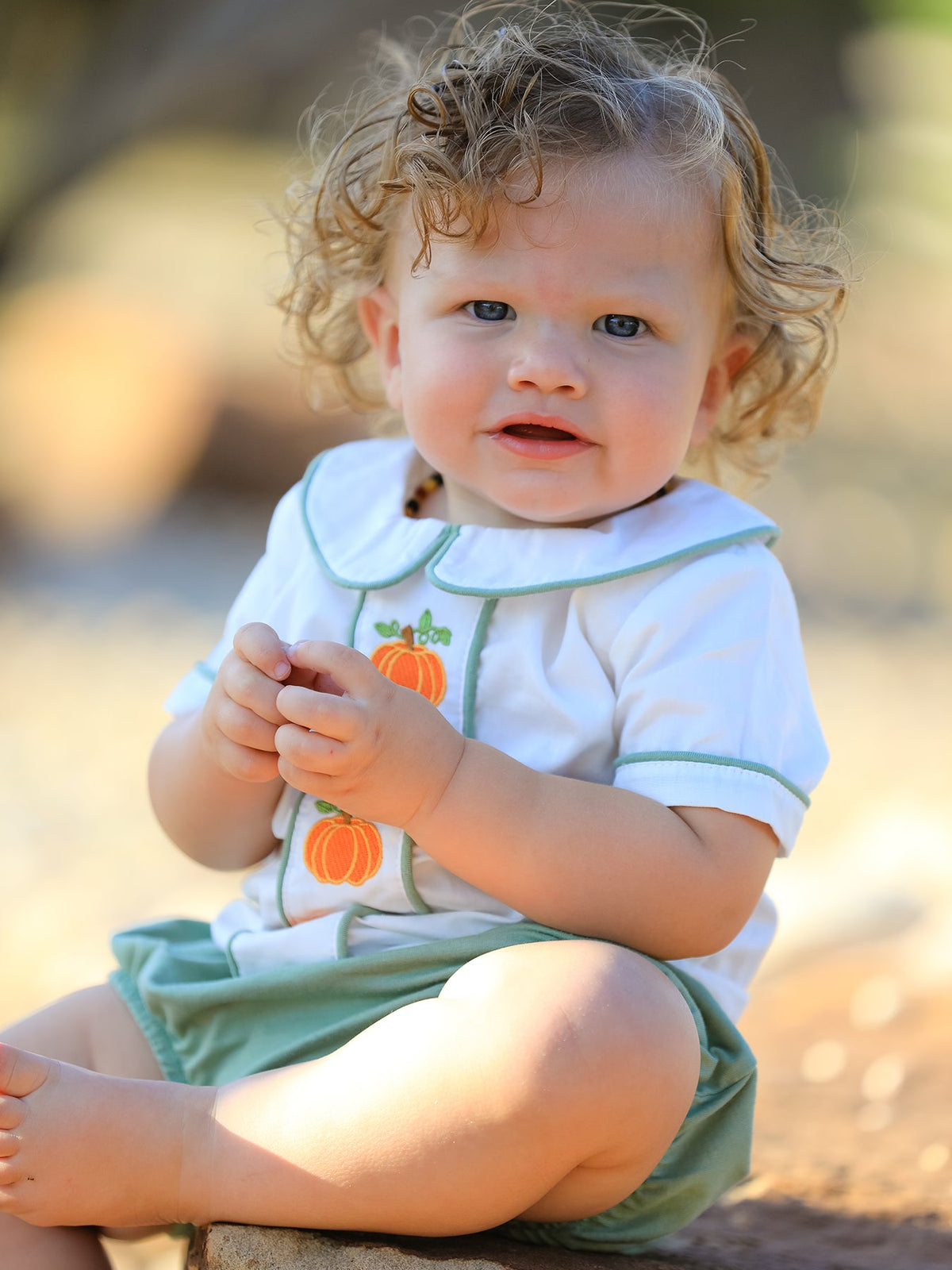 Fall Halloween & Thanksgiving Applique Plaid Boys Bloomers Romper Set - Rylee Faith Designs - Flyclothing LLC