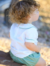 Fall Halloween & Thanksgiving Applique Plaid Boys Bloomers Romper Set - Rylee Faith Designs - Flyclothing LLC