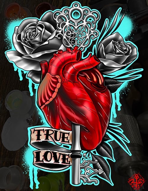 Black Market Art Company True Love Heart Print