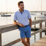 Tuna Performance Polo Light Blue Navy - White Water Life - Flyclothing LLC