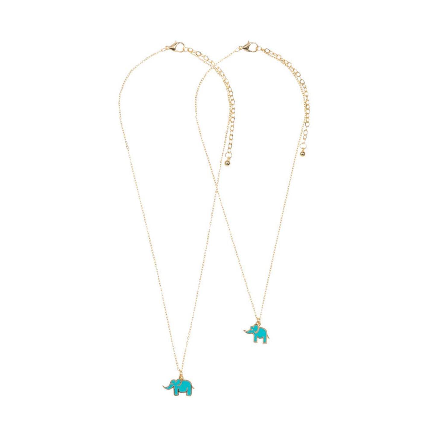 2PCS Enamel Elephant Pendant Moms and Kids Set Necklaces - Madeline Love - Flyclothing LLC