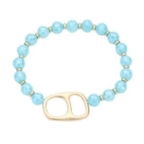 Abstract Metal Accented Faceted Beaded Stretch Bracelet - Madeline Love - Flyclothing LLC