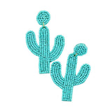 Beaded Cactus Drop Dangle Earrings - Madeline Love - Flyclothing LLC