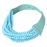 Chunky Acrylic Beaded Multi Layered Faux Leather Necklace - Madeline Love - Flyclothing LLC