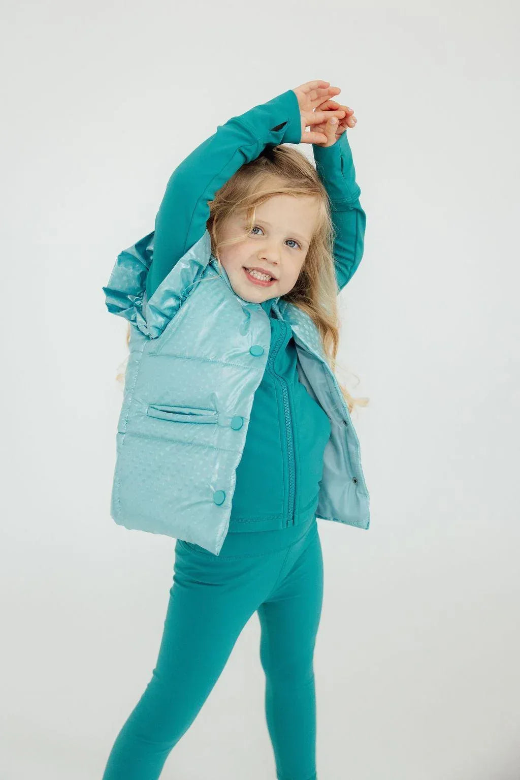 Turquoise Dot Puffer Vest - Mila & Rose ® - Flyclothing LLC
