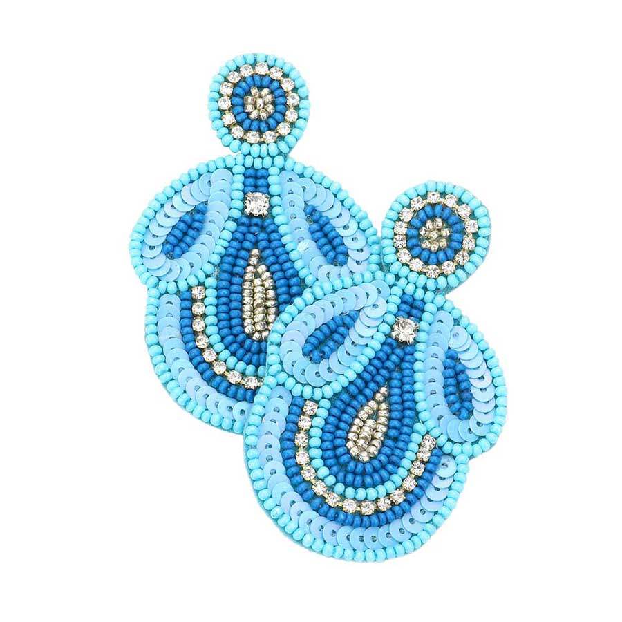 Felt Back Beaded Dangle Earrings - Madeline Love - Flyclothing LLC