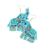 Felt Back Elephant Beaded Dangle Earrings - Madeline Love - Flyclothing LLC