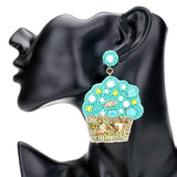 Felt Back Multi Bead Cupcake Earrings - Madeline Love - Flyclothing LLC