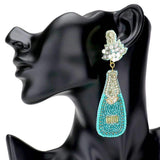 Felt Back Multi Beaded Champagne Dangle Earrings - Madeline Love - Flyclothing LLC