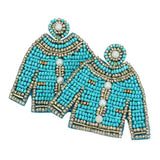 Felt Back Pearl Seed Beaded Top Dangle Earrings - Madeline Love - Flyclothing LLC