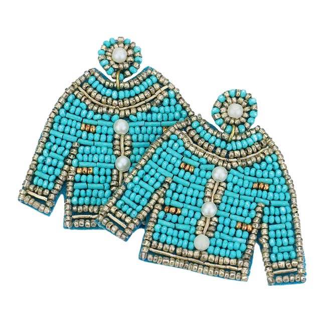 Felt Back Pearl Seed Beaded Top Dangle Earrings - Madeline Love - Flyclothing LLC
