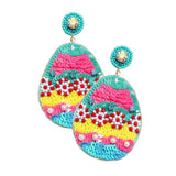 Felt Back Sequin Easter Egg Dangle Earrings - Madeline Love - Flyclothing LLC