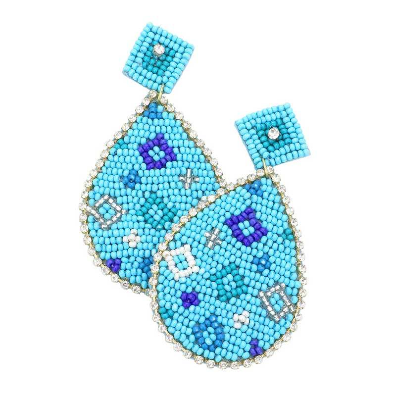 Felt Back Teardrop Beaded Dangle Earrings - Madeline Love - Flyclothing LLC