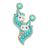 Felt Back Unicorn Beaded Dangle Earrings - Madeline Love - Flyclothing LLC