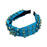 Glass Stone Cluster Decorated Knot Headband - Madeline Love - Flyclothing LLC